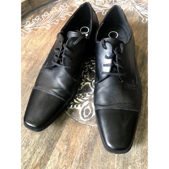 Men's Calvin Klein Black Bachman Oxford Dress Shoes- Sz 10.5 - Picture 1 of 8
